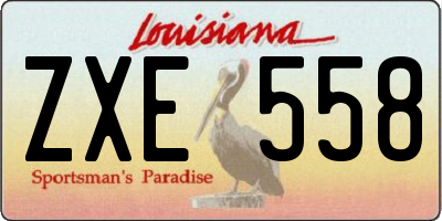 LA license plate ZXE558