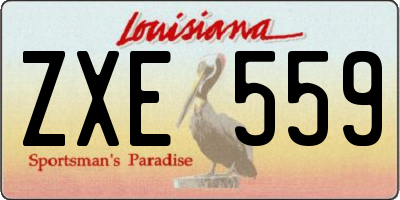 LA license plate ZXE559