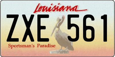 LA license plate ZXE561