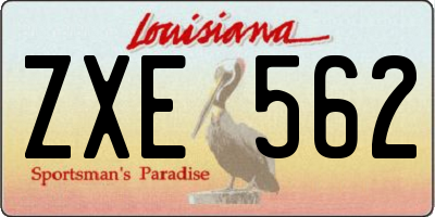 LA license plate ZXE562