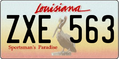 LA license plate ZXE563