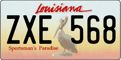 LA license plate ZXE568