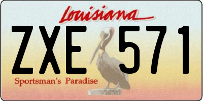 LA license plate ZXE571