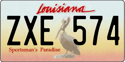 LA license plate ZXE574