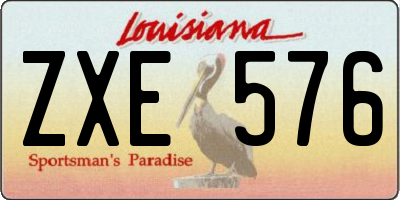 LA license plate ZXE576