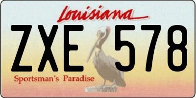 LA license plate ZXE578