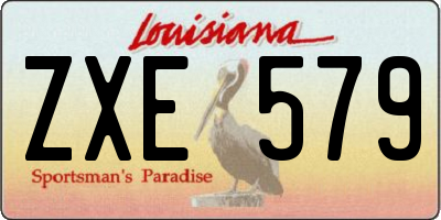 LA license plate ZXE579