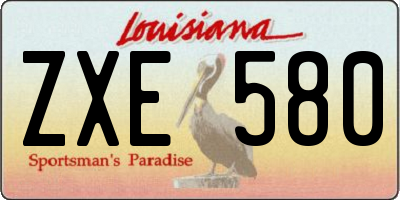 LA license plate ZXE580