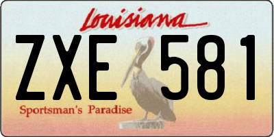 LA license plate ZXE581