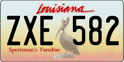 LA license plate ZXE582