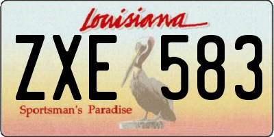 LA license plate ZXE583