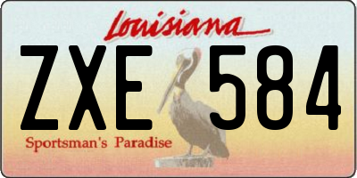 LA license plate ZXE584