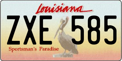 LA license plate ZXE585