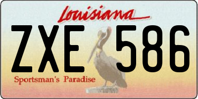 LA license plate ZXE586