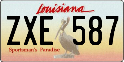 LA license plate ZXE587