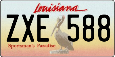 LA license plate ZXE588