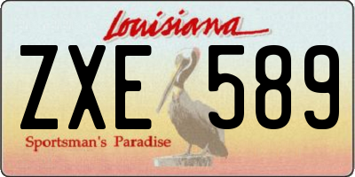LA license plate ZXE589