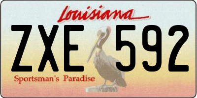 LA license plate ZXE592