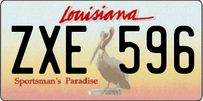 LA license plate ZXE596