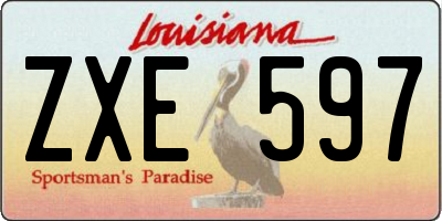 LA license plate ZXE597