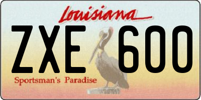 LA license plate ZXE600