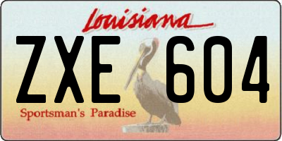 LA license plate ZXE604