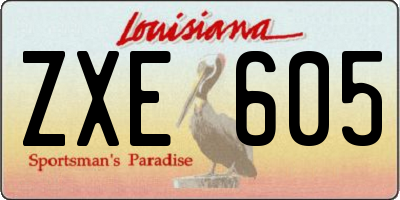 LA license plate ZXE605