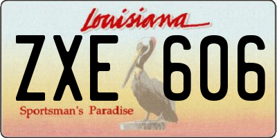 LA license plate ZXE606