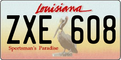 LA license plate ZXE608