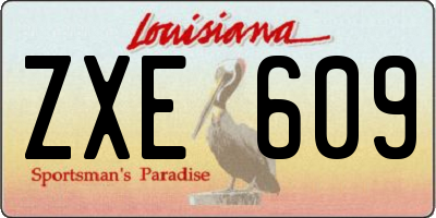 LA license plate ZXE609