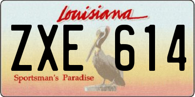 LA license plate ZXE614