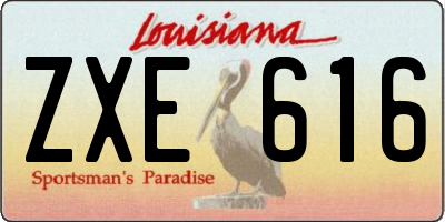 LA license plate ZXE616