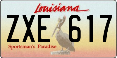 LA license plate ZXE617