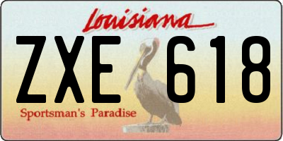 LA license plate ZXE618