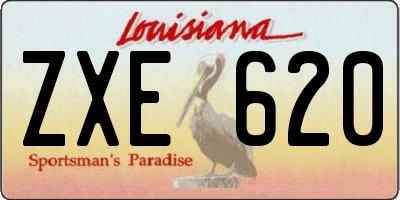 LA license plate ZXE620