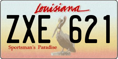 LA license plate ZXE621