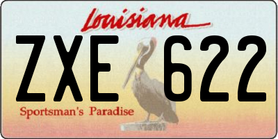 LA license plate ZXE622