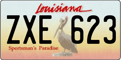 LA license plate ZXE623