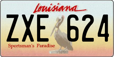 LA license plate ZXE624