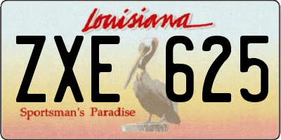 LA license plate ZXE625