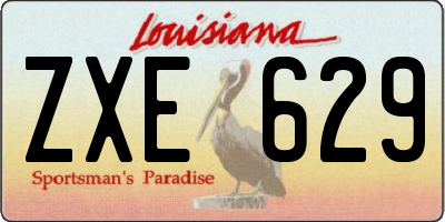 LA license plate ZXE629