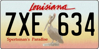 LA license plate ZXE634