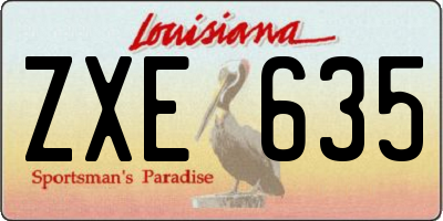 LA license plate ZXE635