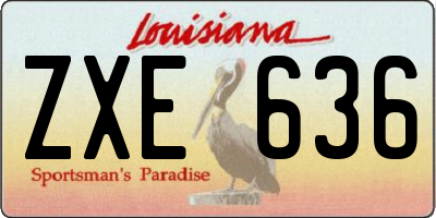 LA license plate ZXE636