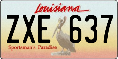 LA license plate ZXE637