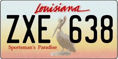 LA license plate ZXE638