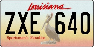 LA license plate ZXE640