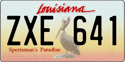 LA license plate ZXE641