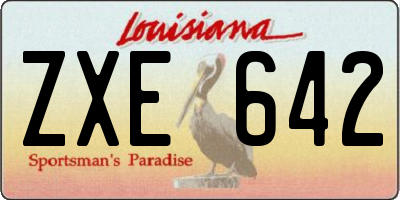 LA license plate ZXE642