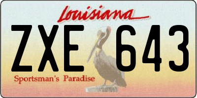 LA license plate ZXE643